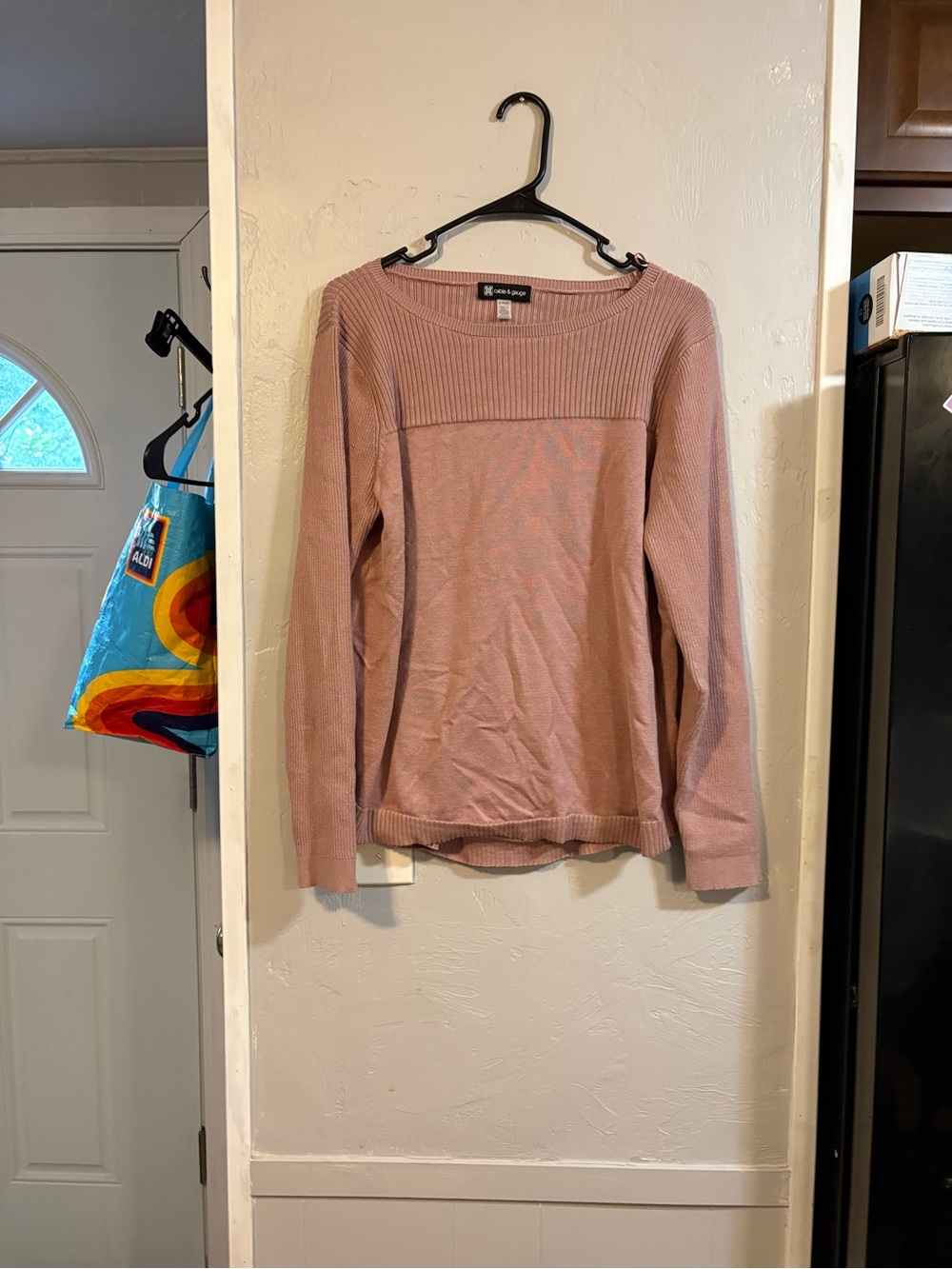 Cable & Gauge Mauve Ribbed Knit Top